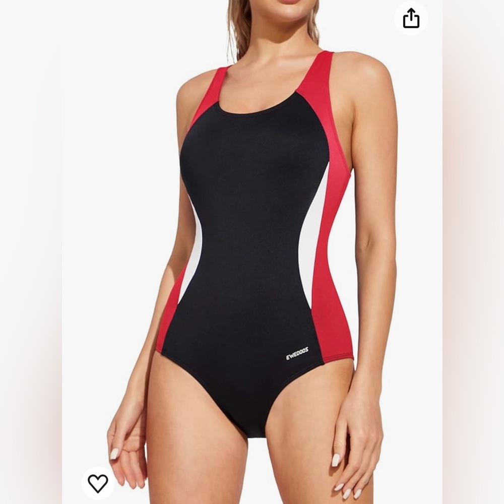 Ewedoos OnePiece Athletic Swimsuit Women Adjustable Strap Tummy Control Swimming